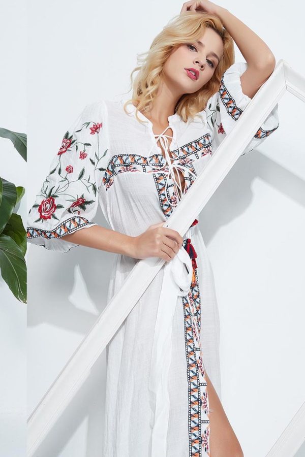 Brielle Embroidery Maxi Dress