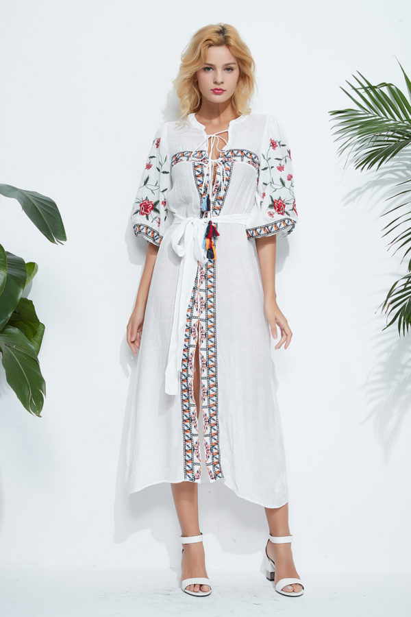 Brielle Embroidery Maxi Dress