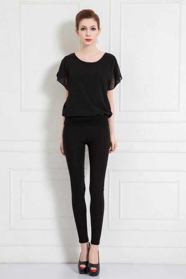 Josephine Chiffon Top (Black)