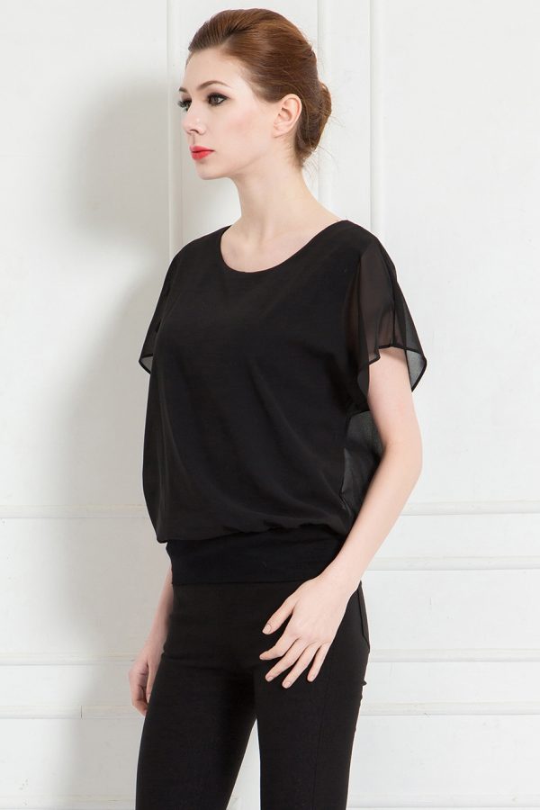 Josephine Chiffon Top (Black)