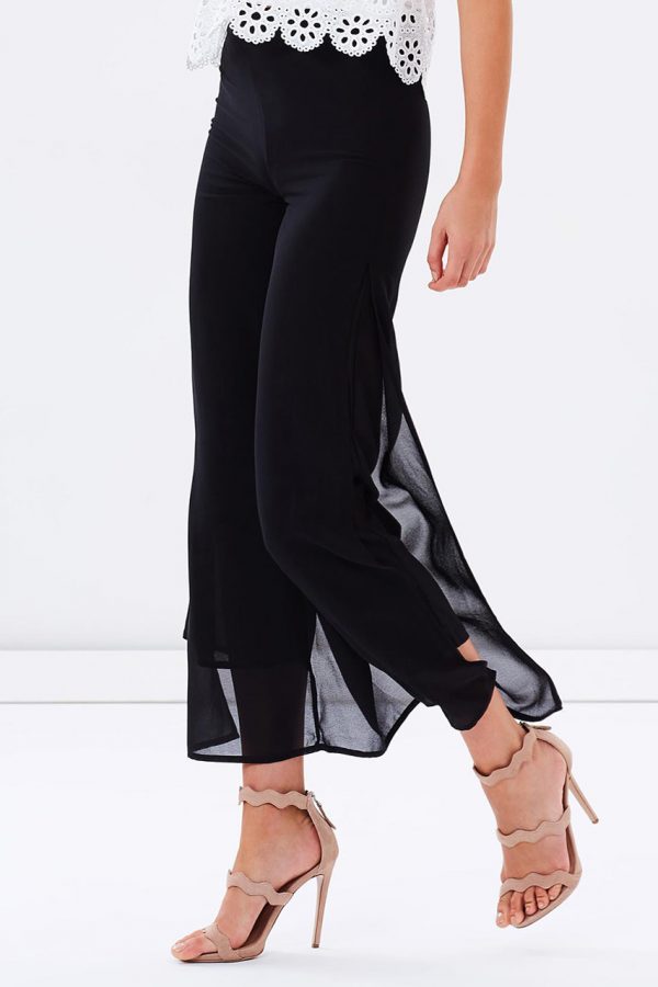 Layla Chiffon Pants (Black)