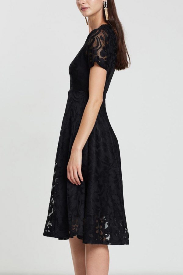 Victoria Floral Dress (Black)