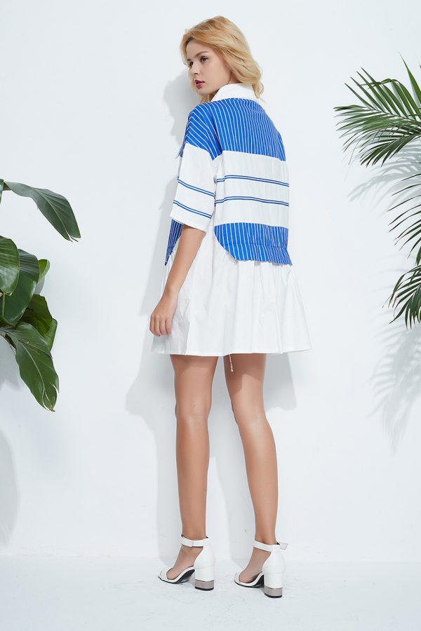 Willow Striped Tunic Dress (Blue Striped)