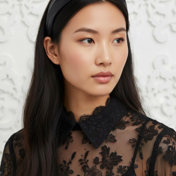 MOSSÉE - MH2047 - Jessie Faux Leather Headband - Black