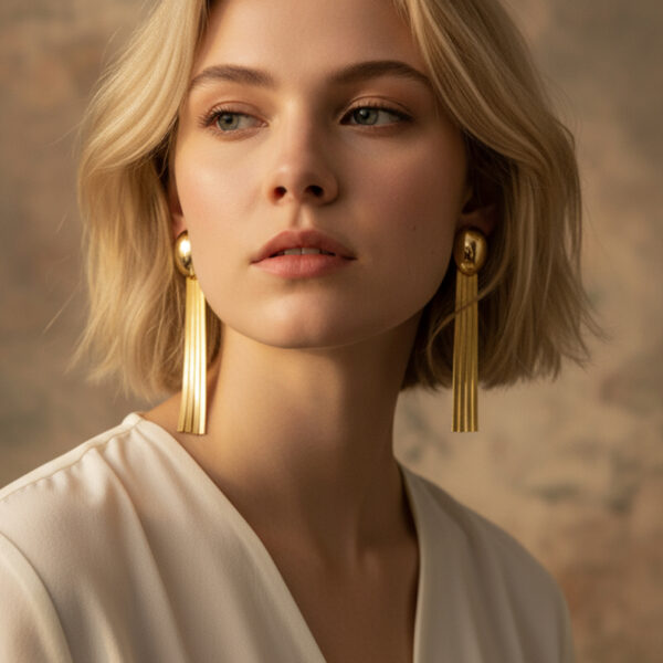 MOSSÉE - ME2025 - Solana Gold Plated Long Earrings