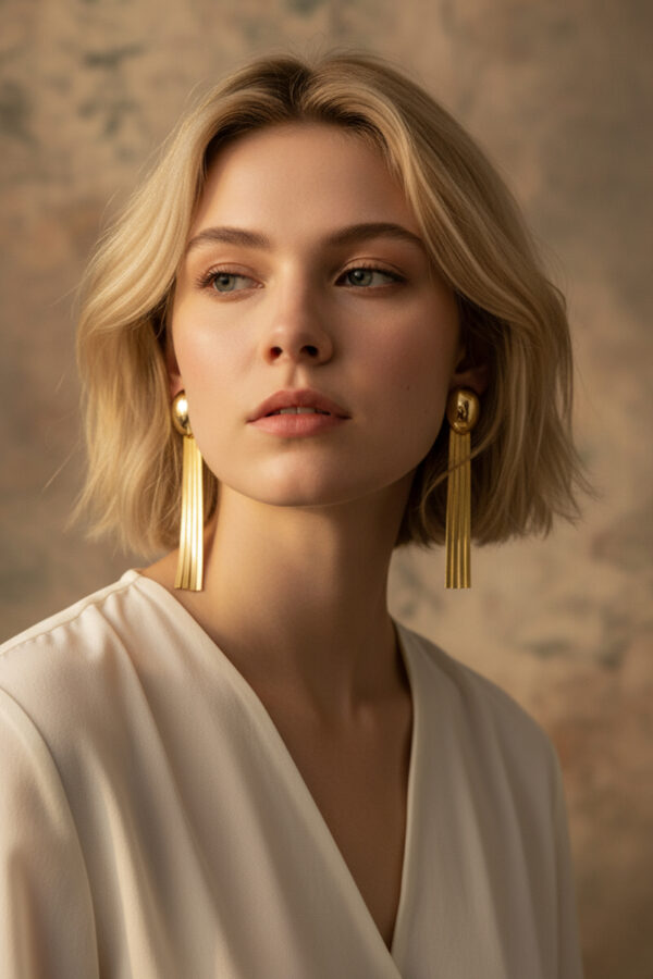 MOSSÉE - ME2025 - Solana Gold Plated Long Earrings